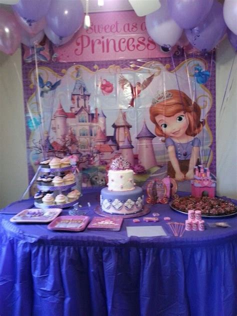 Sofia The First Treats Table Princess Party Sofia The First Birthday Party First Birthday