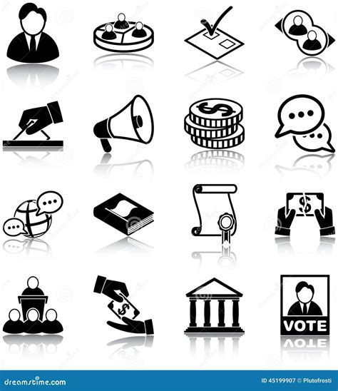 Iconos De La Política Ilustración Del Vector Ilustración De Paro