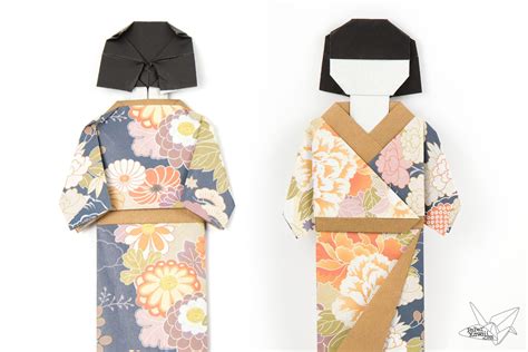 Origami Japanese Doll In Kimono Dress Tutorial Paper Kawaii