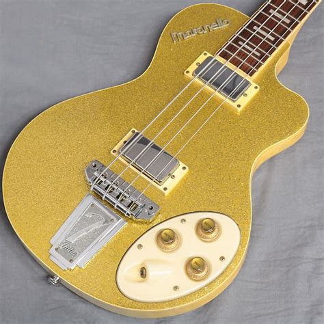 Italia Guitars Maranello Classic Bass Gold Sparkle Reverb