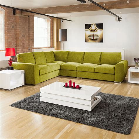 Extra Large L Shape Sofa Set Settee Corner Group 335x265cm Green R In