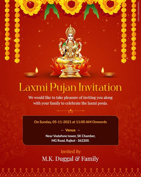 Top Imagen Puja Invitation Card Background Thpthoanghoatham Edu Vn