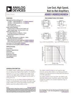 Low Cost High Speed Rail To Rail Amplifiers Data Sheet Low Cost