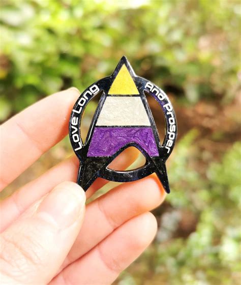 Odds are your questions have been answered.multiple times. Star Trek Non-Binary Pride pin- love long and prosper ...