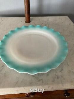 Vintage Hazel Atlas Crinoline Ripple Blue Dishes Dinner Plate