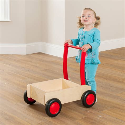 Childrens Wooden Push Cart Physical Play Early Learning Furniture