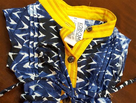 Ethical Handmade Annie Cotton Summer Shirt Dress Geometric Kobomo