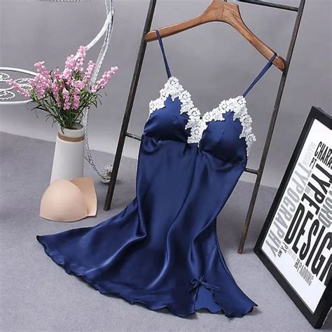 Buy Ladies Sexy Silk Satin Night Dress Sleeveless Nighties V Neck Nightgown