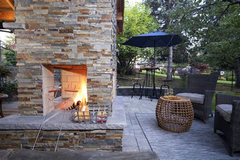 Double Sided Outdoor Fireplaces Paradise Restored Landscaping
