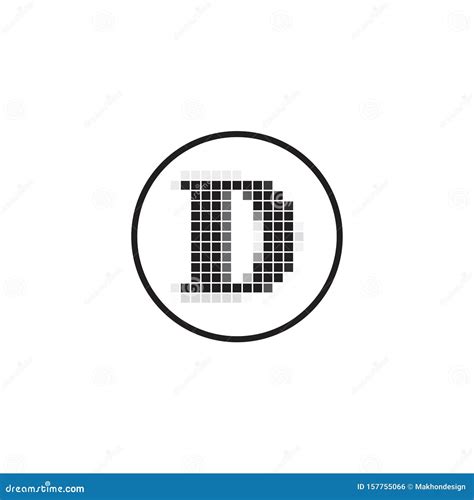 D Letter Pixel Motion Logo Design Square Pixel D Letter Vector Logo