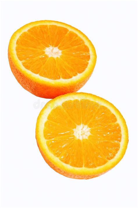 Orange With Half Isolated On White Background Stock Image Image Of