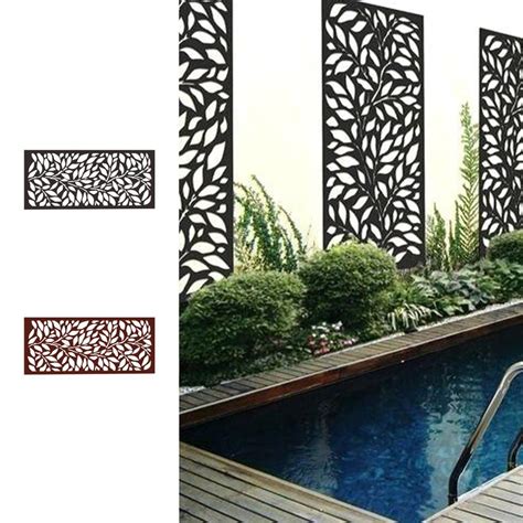 These decorative outdoor panels help create a more inviting atmosphere in the landscaping. Metal Privacy Screen Fence, Metal Tree Metal Wall Art, Outdoor Indoor Privacy, Panel, Garden ...