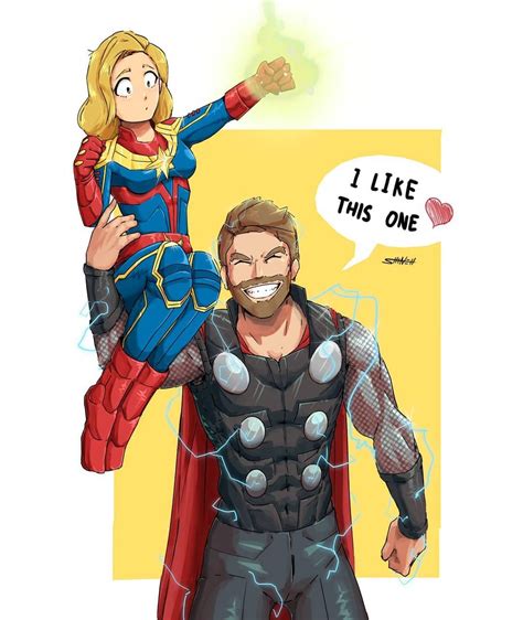 Thor And Captain Marvel Love Thor Captain Marvel Avengers Endgame Shirt
