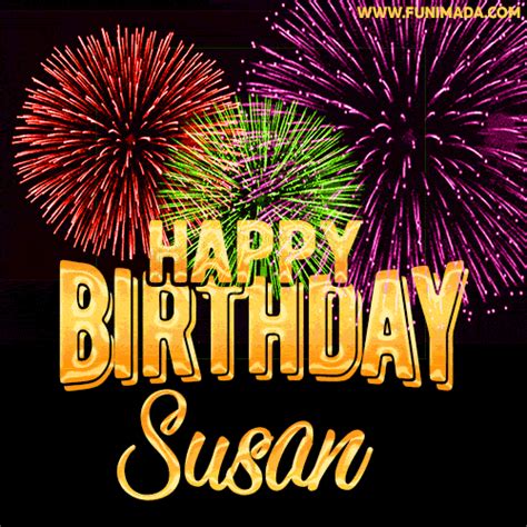 Wishing You A Happy Birthday Susan Best Fireworks  Animated