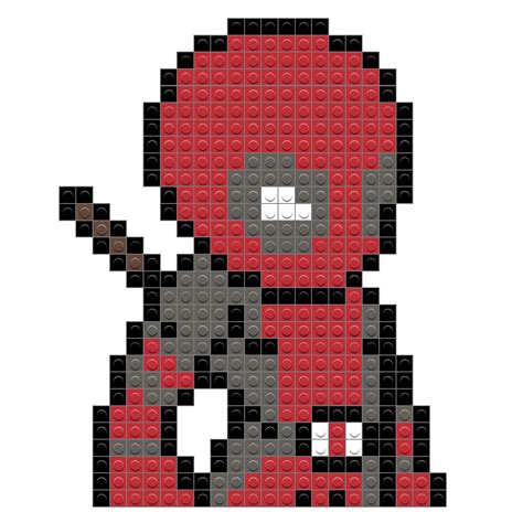 Deadpool Pixel Art 8bit Antihero Deadpool Marvel Masked Vigilante Pixel