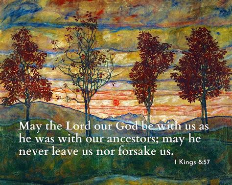 Bible Verse Quote 1 Kings 857 Egon Schiele Four Trees 1917 By