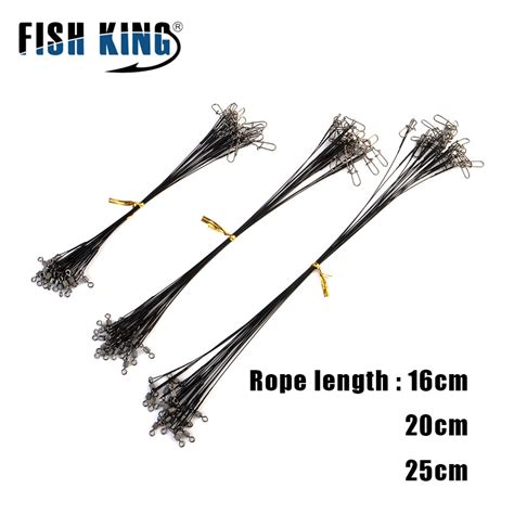 20pcs 16 20 25cm Fishing Line Anti Bite Steel Wire Leader Leashes With
