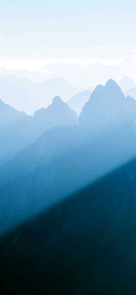 Iphone Pro Wallpaper Mountains Cascade Range Light Morning Foggy K Hd