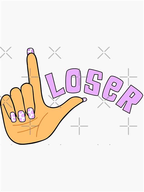 Loser Sign Language Sticker Sticker By Jstemps Redbubble