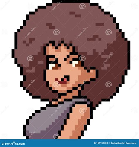 Vector Pixel Art Anime Girl Stock Vector Illustration Of Head White