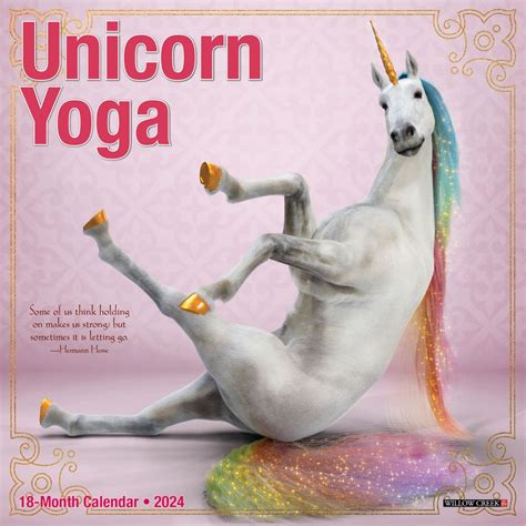 Unicorn Yoga 2024 Mini Wall Calendar
