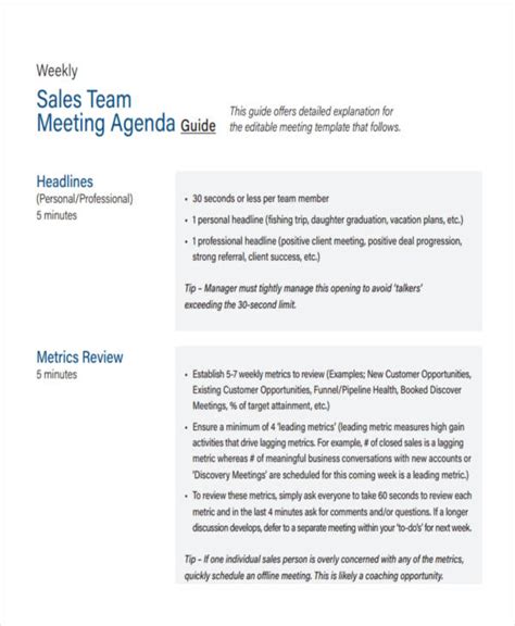 FREE 9+ Team Agenda Examples & Samples in PDF | Examples