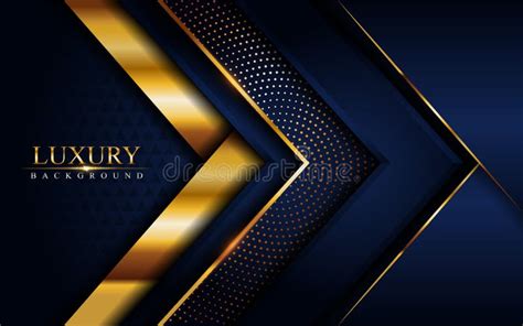 Luxury Navy Blue Background With Golden Lines Stock Vector