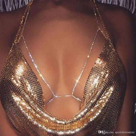 fashion women silver rhinestone body chains jewelry unique flash shiny rhinestone bra body