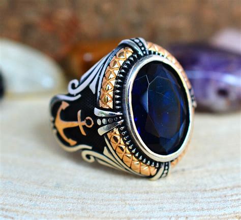 Turkish Handmade Ring Solid Sterling Silver Sapphire Etsy