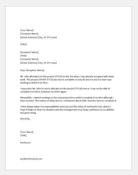 Apology Letter For Late Submission Of Project Word And Excel Templates