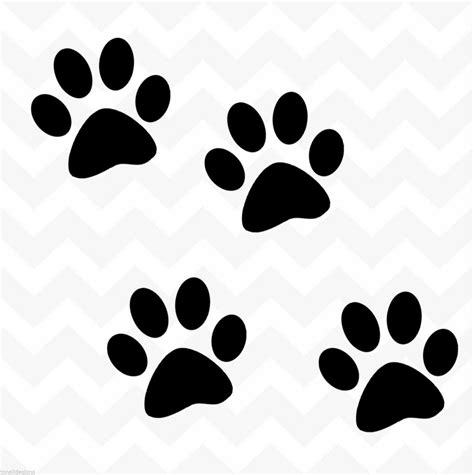 Dog Paw Prints Vinyl Wall Stickers Decals Set Of 4 Suit
