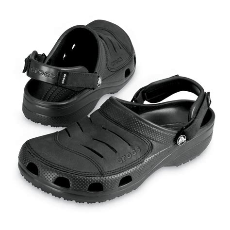 Crocs Yukon Shoe Black A Leather Topped Croslite Clog Crocs From