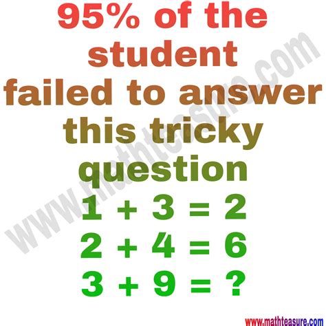 Answer This Tricky Questions Math Teaser Math Lovers Cafe