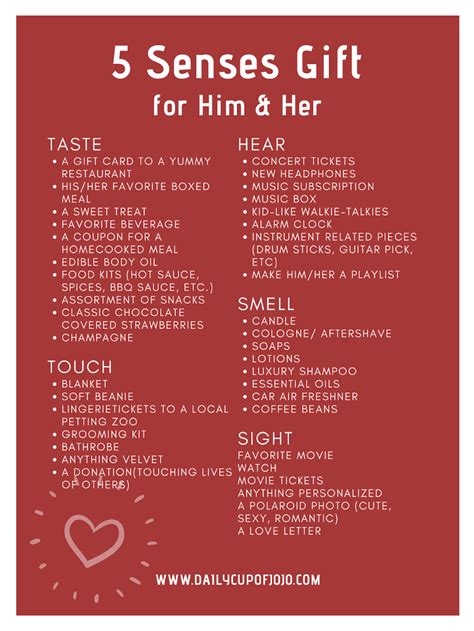 5 Senses Gift For Boyfriend Anniversary Gift Ideas For Him Boyfriend