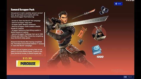 Fortnite Samurai Scrapper Pack Xbox One Pas Cher Prix 1449€