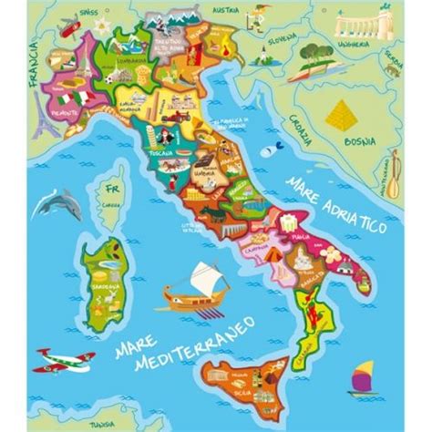 Mappa Dellitalia Geografía Para Niños Mapa De Italia Mapas