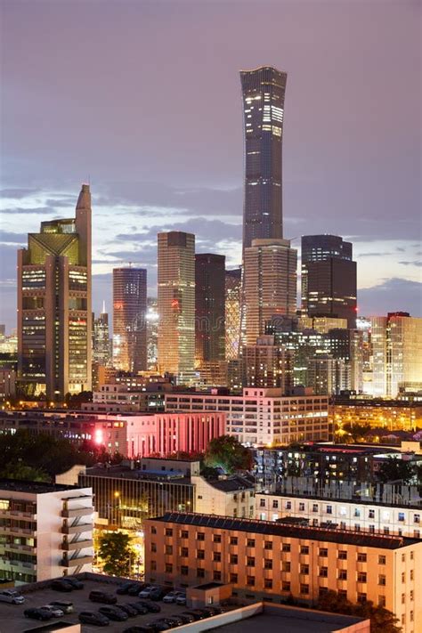 Beijing Skyline Cbd Night China Stock Image Image Of Office