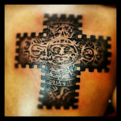 See more ideas about aztec art, aztec tattoo, aztec tattoo designs. Aztec calendar cross | Aztec calendar, Polynesian tattoo ...