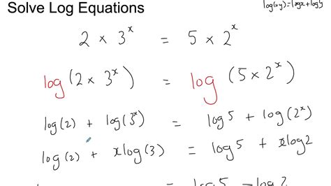 Solve Equations Using Logarithms Youtube