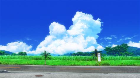 Anime Landscape Farm Road Anime Background