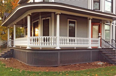 Atyouk outdoor stair railing,black wrought iron handrail,3 step transitional handrail metal adjustable outdoor handrails for exterior steps with installation kit,handrail with installation kit. Curved Porch Railing: the Ultimate in Exterior ...