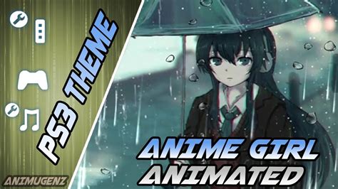 『ps3』anime Girl Animated Rain Effect Ps3 Theme Download Youtube