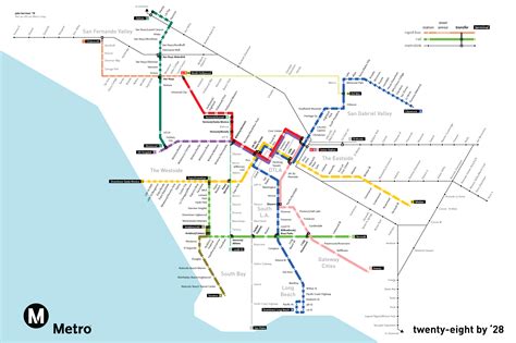 Official Map Los Angeles Metro Bus And Rail Transit M