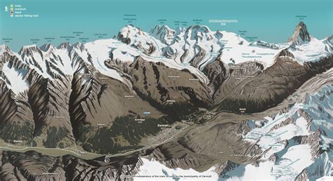 Panoramic Map Live Summer Matterhorn Zermatt Zermatt Bilder