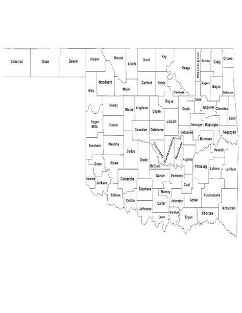 Oklahoma County Map With Names