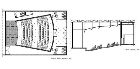 Top View Plan Of The Theater Drawing In Dwg Autocad File Cadbull
