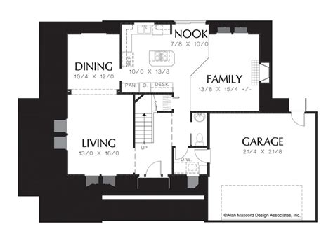 Main Floor Plan Of Mascord Plan 2239k The Chanticleer House Plans