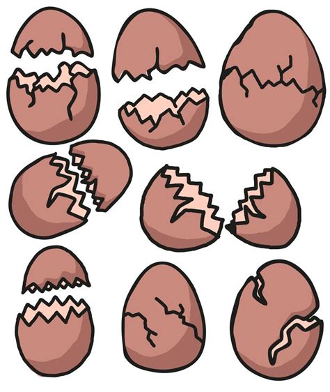 Vector Broken Eggs Cartoon Style Set 172663 Vector Art At Vecteezy