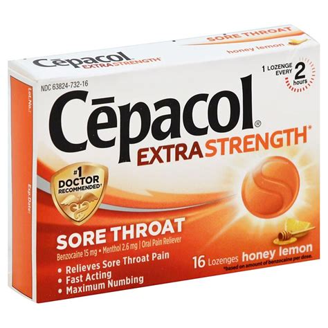 Cepacol Sore Throat Oral Pain Reliever Honey Lemon Lozenges Shop