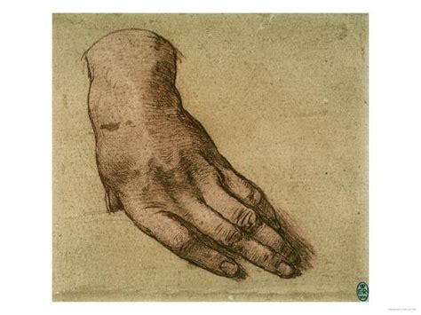 Study Of A Left Hand Giclee Print By Leonardo Da Vinci